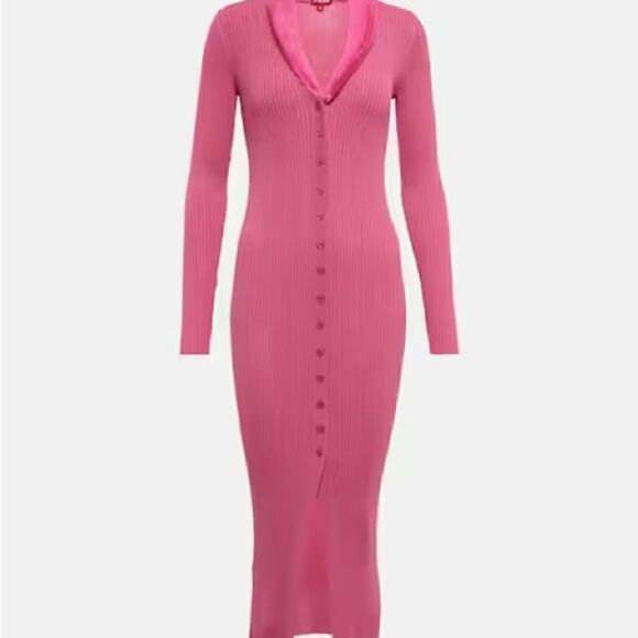 STAUD Pink Ribbed Knit Dress - Picture 3 of 3